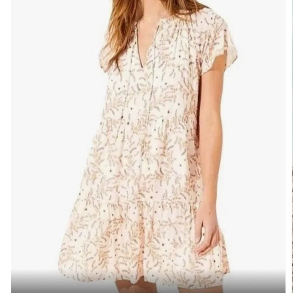 Loft Petites Baby Doll Floral Print Pink Mini Dress Size XSP